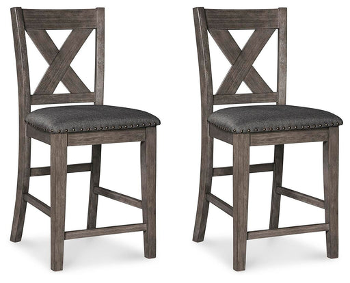 Caitbrook - Upholstered Barstool (Set of 2) - Gray – Stool Sets by Signature Design by Ashley® at Furniture Wholesale Plus , Nashville furniture store