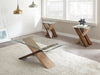 Tasha - 3 Piece Table Set (Cocktail & 2 End Tables Set) - Brown – Table Sets by Steve Silver Furniture at Furniture Wholesale Plus , Nashville furniture store