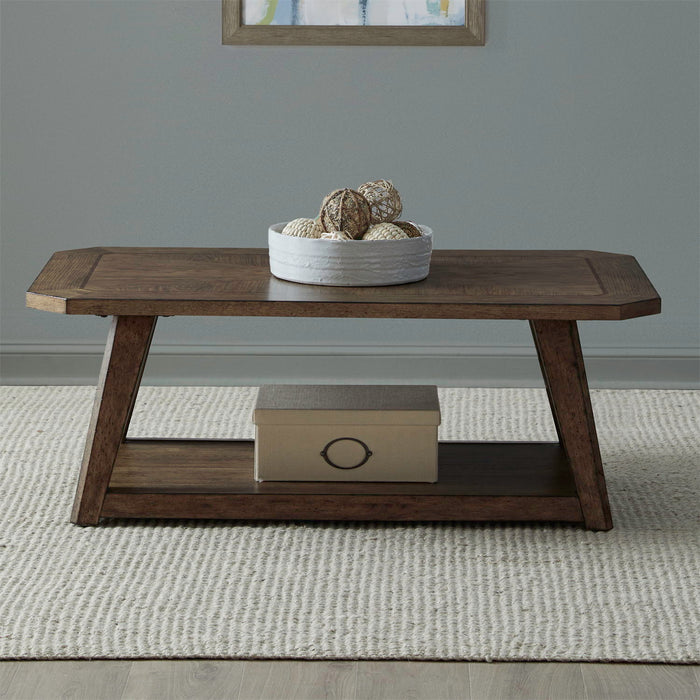 Carolina Park - Rectangular Cocktail Table - Amber Brown – Cocktail Tables by Liberty Furniture at Furniture Wholesale Plus , Nashville furniture store