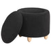 Valia - Faux Sheepskin Upholstered Round Storage Ottoman – Storage Ottomans by Coaster Fine Furniture at Furniture Wholesale Plus , Nashville furniture store