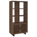 Maddox - 3-Shelf Cabinet Bookcase - Walnut – Standard Bookcases by CoasterEveryday at Furniture Wholesale Plus , Nashville furniture store