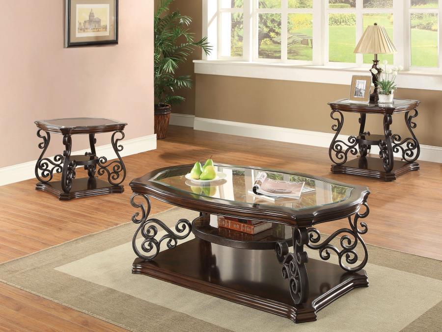Laney - Glass Top Coffee And End Table Set – Table Sets by Coaster Fine Furniture at Furniture Wholesale Plus , Nashville furniture store