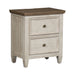 Heartland - 2 Drawer Nightstand With Charging Station - Antique White / Tobacco Tops – Nightstands w/ Charging Stations by Liberty Furniture at Furniture Wholesale Plus , Nashville furniture store