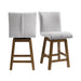 Carmela - Swivel Counter Chair (Set of 2) - Brown / Light Gray Linen – Chair Sets by Elements International at Furniture Wholesale Plus , Nashville furniture store