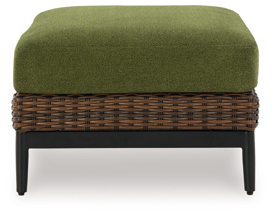 Horizon Hall - Brown / Green - Ottoman With Cushion - Premium Ottomans from Signature Design by Ashley® - Just $348! Shop now at Furniture Wholesale Plus  We are the best furniture store in Nashville, Hendersonville, Goodlettsville, Madison, Antioch, Mount Juliet, Lebanon, Gallatin, Springfield, Murfreesboro, Franklin, Brentwood