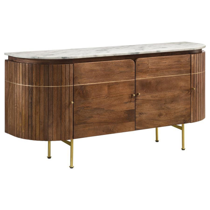 Ortega - 4 Door Marble Top Sideboard Buffet Cabinet - Natural – Buffets by CoasterElevations at Furniture Wholesale Plus , Nashville furniture store