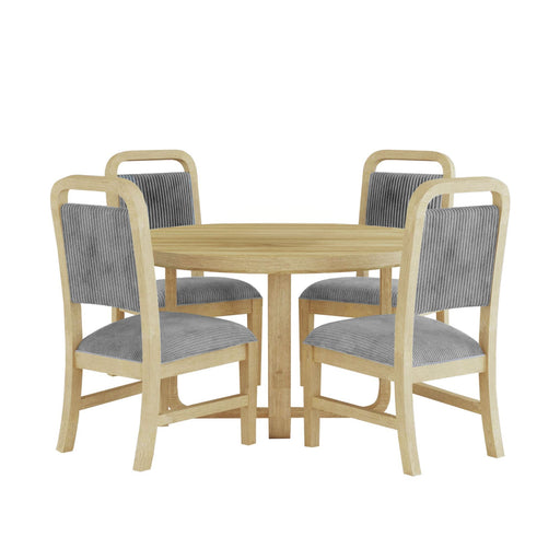 Ridgemont - 5 Piece Standard Height Dining Set (Round Table And Four Chairs) - Natural – 5 Piece Dining Room Sets by Elements International at Furniture Wholesale Plus , Nashville furniture store