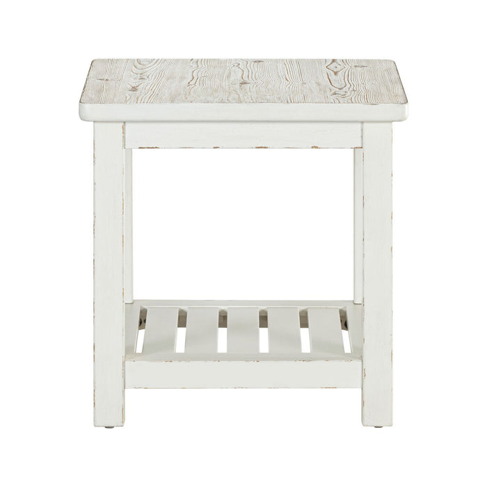 Backroads - End Table - Weathered White & Parchment Brown – End Tables by Liberty Furniture at Furniture Wholesale Plus , Nashville furniture store