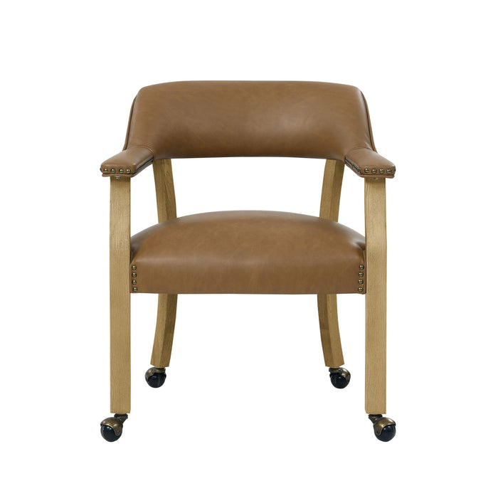 Rylie - Castered Captain's Chair - Camel – Side Chairs by Steve Silver Furniture at Furniture Wholesale Plus , Nashville furniture store