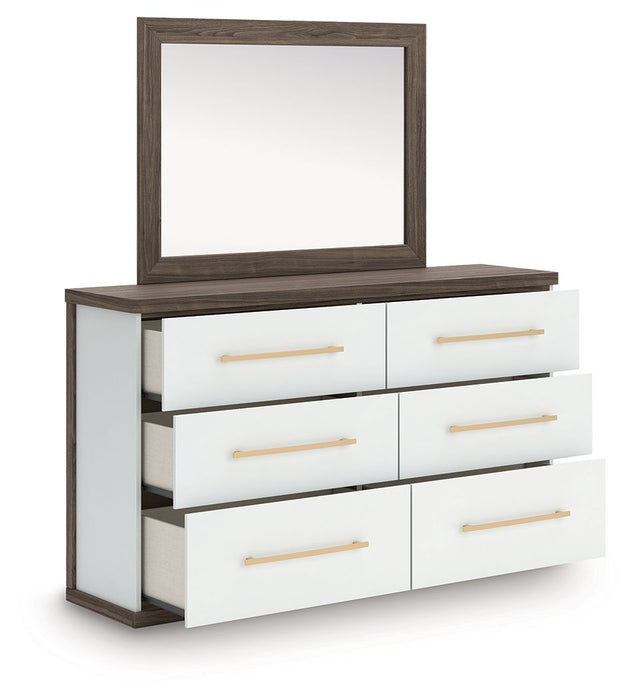 Kendanport - 4 Pc. - King Platform Bed, Dresser, Mirror And Nightstand - Brown / White – 4 Piece Bedroom Sets by Signature Design by Ashley® at Furniture Wholesale Plus , Nashville furniture store