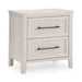Darbonton - Two Drawer Night Stand - Dove White – Nightstands w/ Charging Stations by Signature Design by Ashley® at Furniture Wholesale Plus , Nashville furniture store