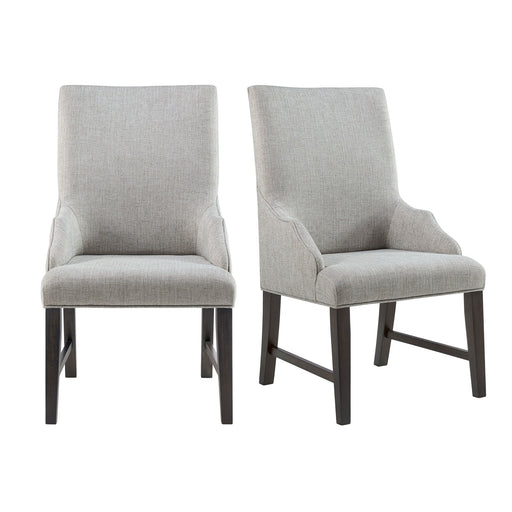 Montrose - Fabric Dining Host Chair (Set of 2) - Espresso / Light Gray – Chair Sets by Elements International at Furniture Wholesale Plus , Nashville furniture store