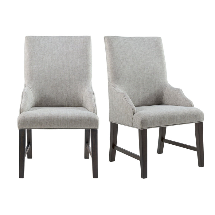 Montrose - Fabric Dining Host Chair (Set of 2) - Espresso / Light Gray – Chair Sets by Elements International at Furniture Wholesale Plus , Nashville furniture store