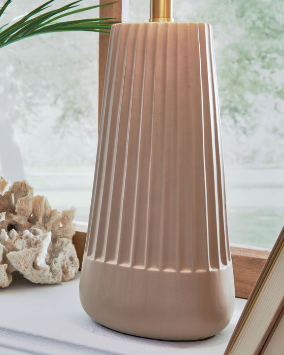 Dellner - Ceramic Table Lamp - Mocha – Table Lamps by Signature Design by Ashley® at Furniture Wholesale Plus , Nashville furniture store