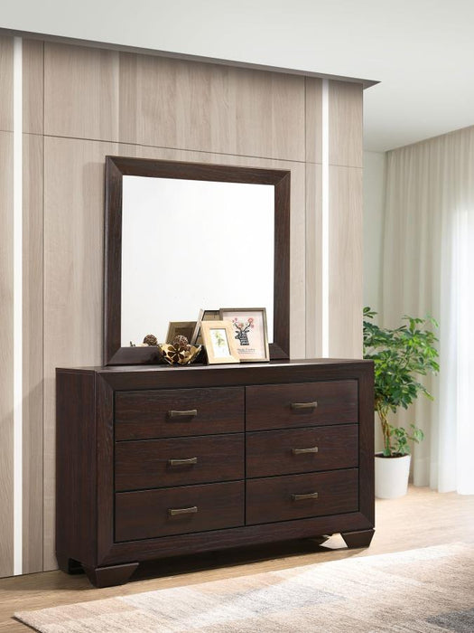 Kauffman - 6-Drawer Dresser with Mirror – Dresser & Mirror by CoasterEveryday at Furniture Wholesale Plus , Nashville furniture store