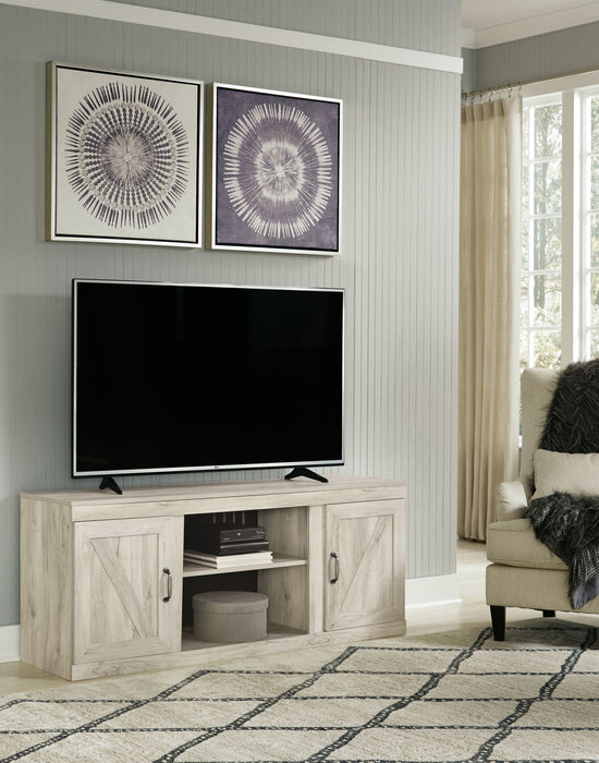Bellaby - TV Stand With Faux Firebrick Fireplace Insert - Whitewash – Fireplace TV Stands by Signature Design by Ashley® at Furniture Wholesale Plus , Nashville furniture store