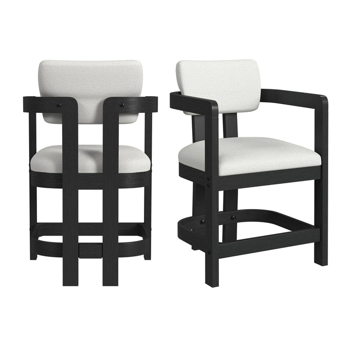 Portland - Arm Counter Stool (Set of 2) - Black / White – Stool Sets by Elements International at Furniture Wholesale Plus , Nashville furniture store