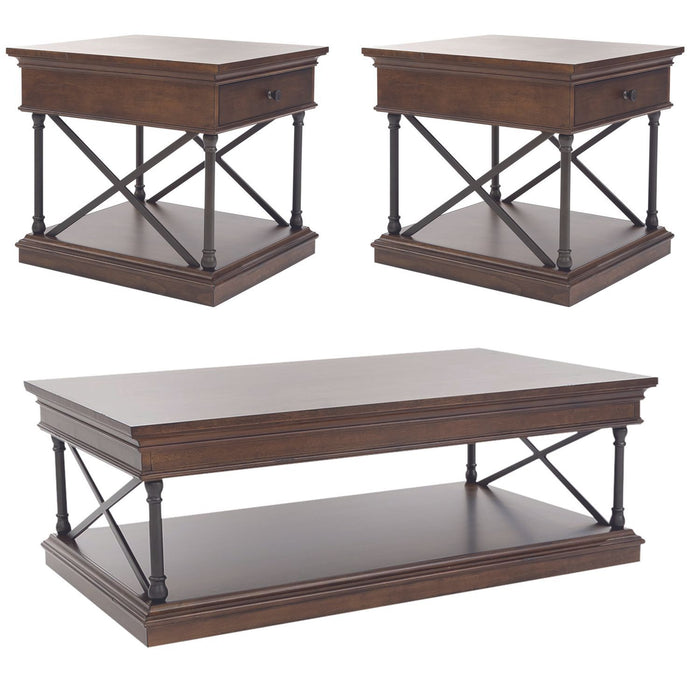 Tribeca - 3 Piece Table Set - Cordovian Brown – Table Sets by Liberty Furniture at Furniture Wholesale Plus , Nashville furniture store