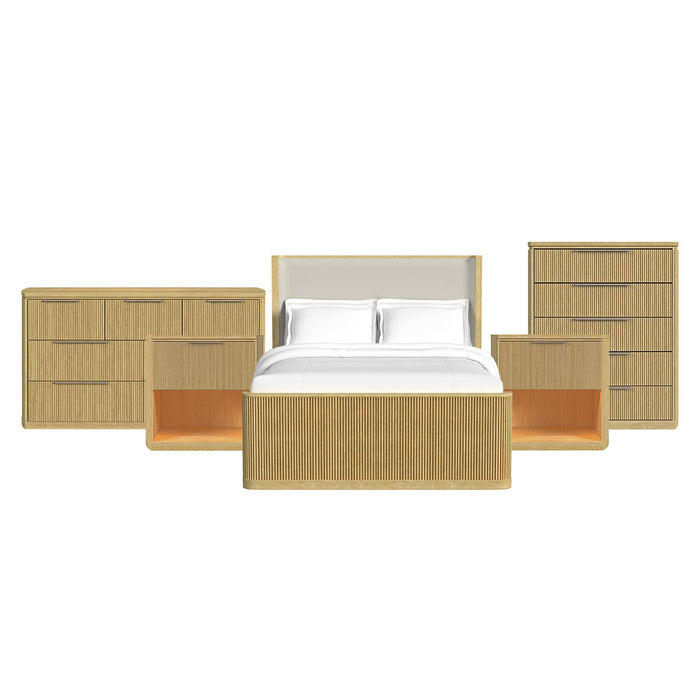 Sylvie - Bedroom Set With Upholstered Bed – 3 Piece Bedroom Sets by Elements International at Furniture Wholesale Plus , Nashville furniture store