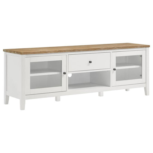 Hollis - 2 Door Wood TV Stand With Drawer - Brown And White - Premium TV Stands from Coaster Fine Furniture - Just $699! Shop now at Furniture Wholesale Plus  We are the best furniture store in Nashville, Hendersonville, Goodlettsville, Madison, Antioch, Mount Juliet, Lebanon, Gallatin, Springfield, Murfreesboro, Franklin, Brentwood