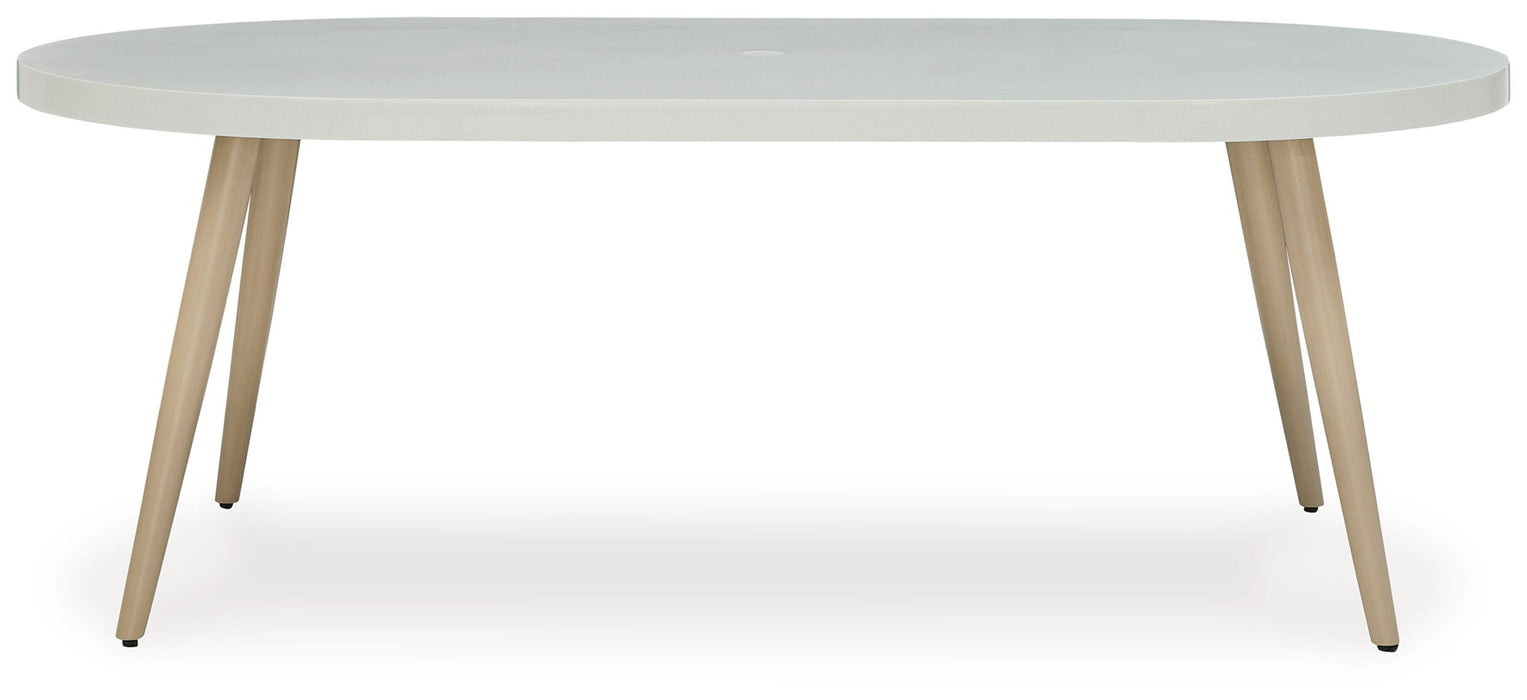Seton Creek - Oval Dining Table With Umb Opt - White – Dining Tables by Signature Design by Ashley® at Furniture Wholesale Plus , Nashville furniture store