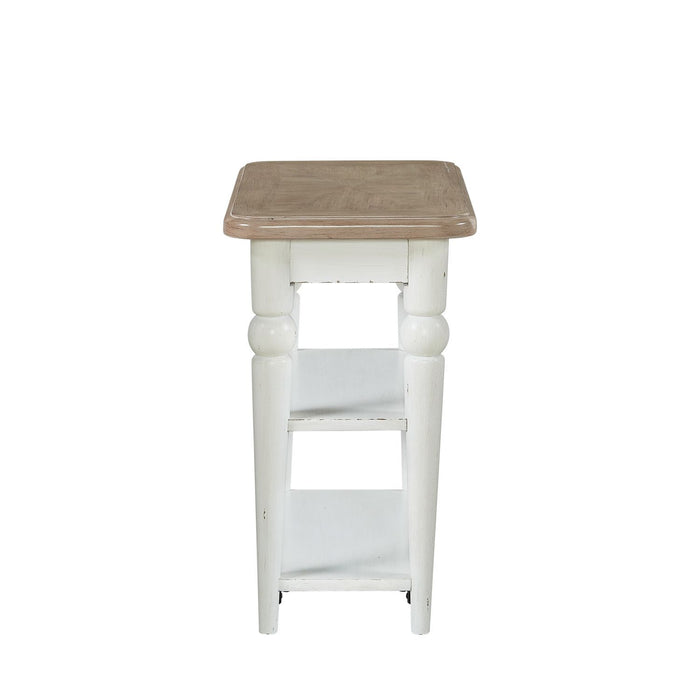 Turnberry Park - Chairside Table - Washed White – Chair Side Tables by Liberty Furniture at Furniture Wholesale Plus , Nashville furniture store