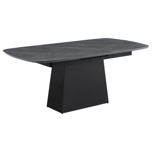 Potero - Faux Marble Extension Leaf Dining Table - Black - Premium Dining Tables with Extensions from Coaster Fine Furniture - Just $1149! Shop now at Furniture Wholesale Plus  We are the best furniture store in Nashville, Hendersonville, Goodlettsville, Madison, Antioch, Mount Juliet, Lebanon, Gallatin, Springfield, Murfreesboro, Franklin, Brentwood