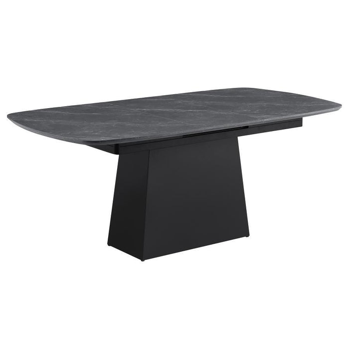Potero - Faux Marble Extension Leaf Dining Table - Black - Premium Dining Tables with Extensions from Coaster Fine Furniture - Just $1149! Shop now at Furniture Wholesale Plus  We are the best furniture store in Nashville, Hendersonville, Goodlettsville, Madison, Antioch, Mount Juliet, Lebanon, Gallatin, Springfield, Murfreesboro, Franklin, Brentwood