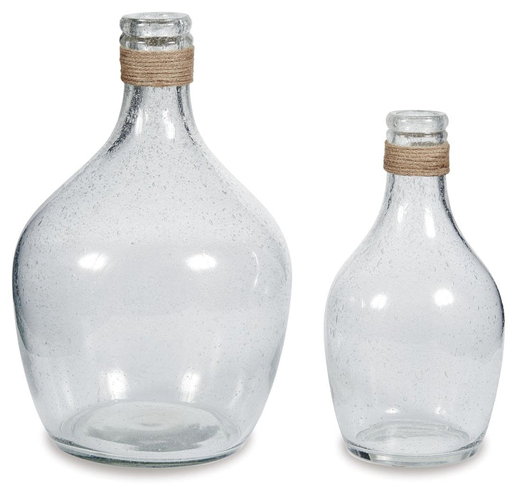 Marcin - Vase Set (Set of 2) - Clear – Vases & Jars by Signature Design by Ashley® at Furniture Wholesale Plus , Nashville furniture store