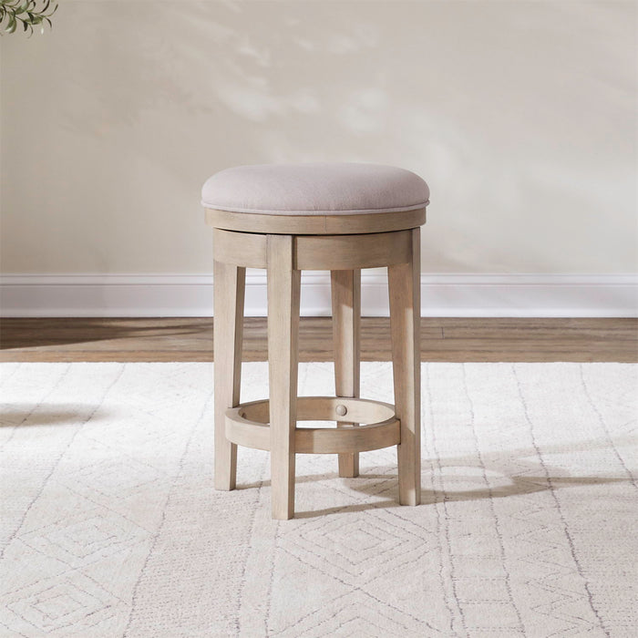 Brentwood - Upholstered Swivel Console Stool - Sandstone – Counter Height (24"-27") by Liberty Furniture at Furniture Wholesale Plus , Nashville furniture store
