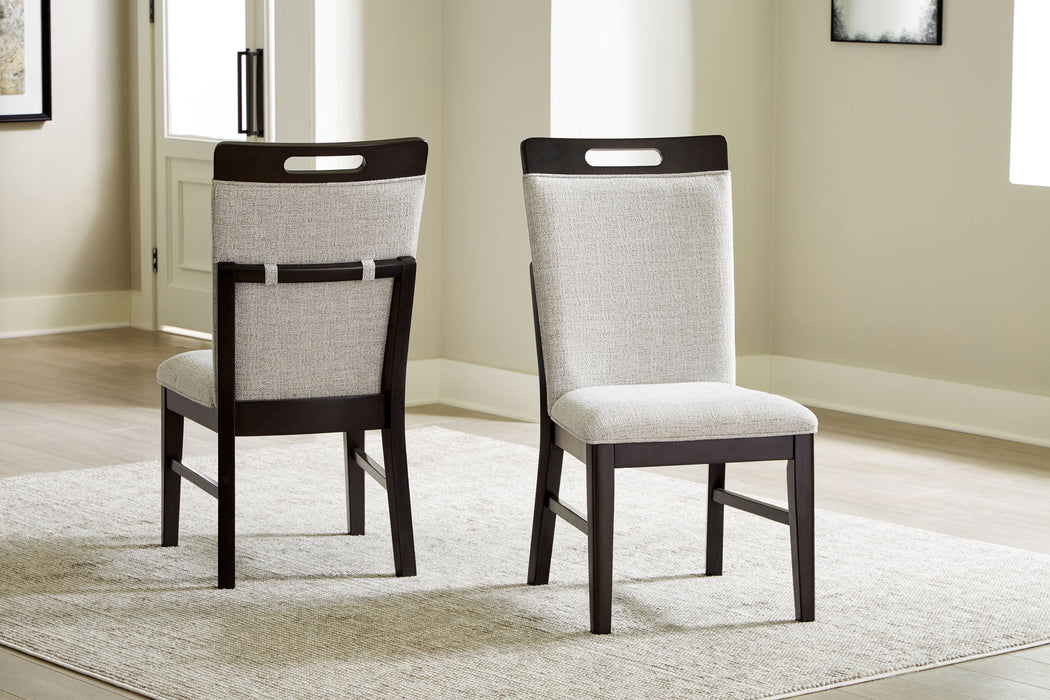 Neymorton - Dining Upholstered Side Chair (Set of 2) - Light Gray / Brown – Chair Sets by Signature Design by Ashley® at Furniture Wholesale Plus , Nashville furniture store