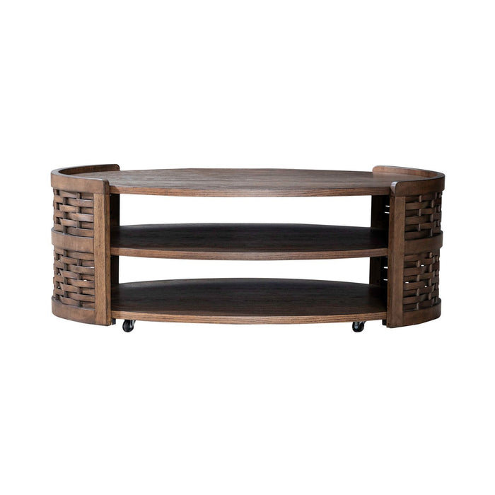 Warren Park - Oval Cocktail Table - Coffee Brown – Cocktail Tables by Liberty Furniture at Furniture Wholesale Plus , Nashville furniture store