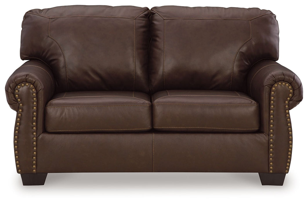 Colleton - Loveseat - Dark Brown – Stationary Loveseats by Signature Design by Ashley® at Furniture Wholesale Plus , Nashville furniture store
