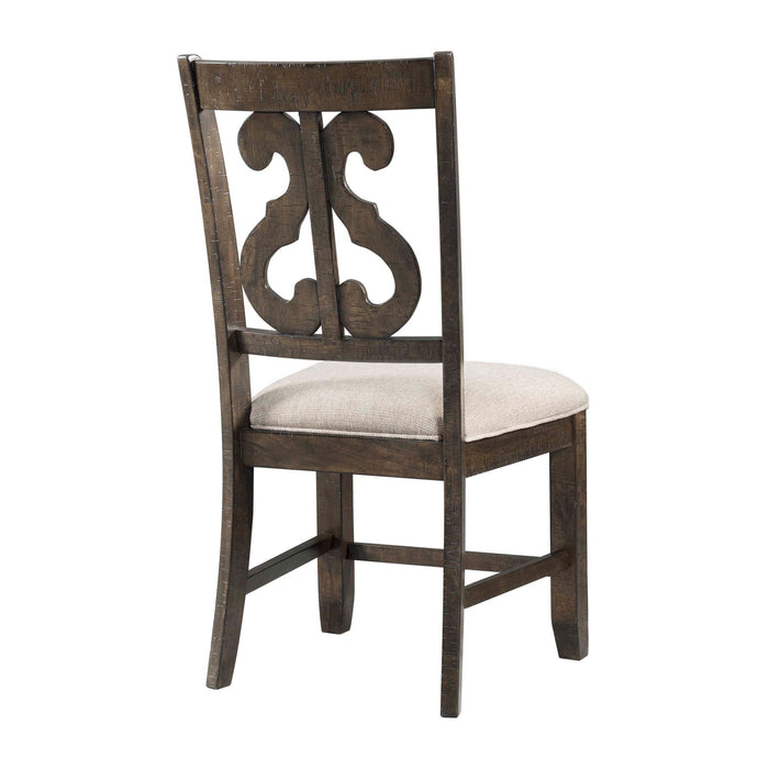 Stone - Wooden Swirl Back Side Chair (Set of 2) – Chair Sets by Elements International at Furniture Wholesale Plus , Nashville furniture store