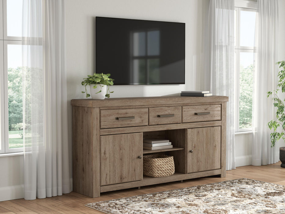 Garistyn - LG TV Stand With Fireplace Option – TV Stands by Signature Design by Ashley® at Furniture Wholesale Plus , Nashville furniture store