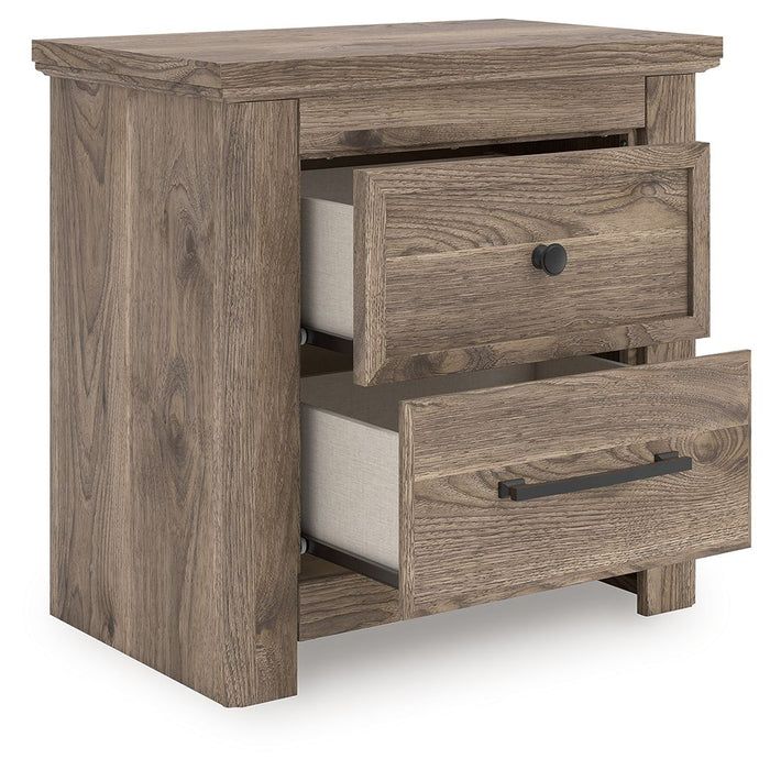 Rusticott - Two Drawer Night Stand - Brown – Nightstands w/ Charging Stations by Signature Design by Ashley® at Furniture Wholesale Plus , Nashville furniture store