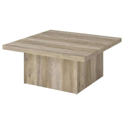 Devar - Square Engineered Wood Coffee Table - Distressed Pine – Coffee Tables by Coaster Fine Furniture at Furniture Wholesale Plus , Nashville furniture store