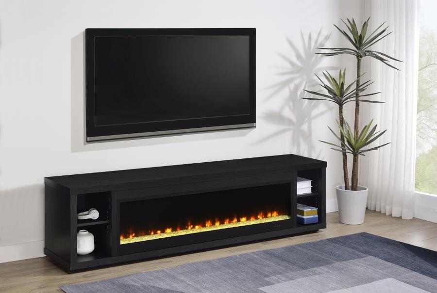 Deiter - 79" TV Stand Fireplace Media Console - Black – Fireplace TV Stands by Coaster Fine Furniture at Furniture Wholesale Plus , Nashville furniture store
