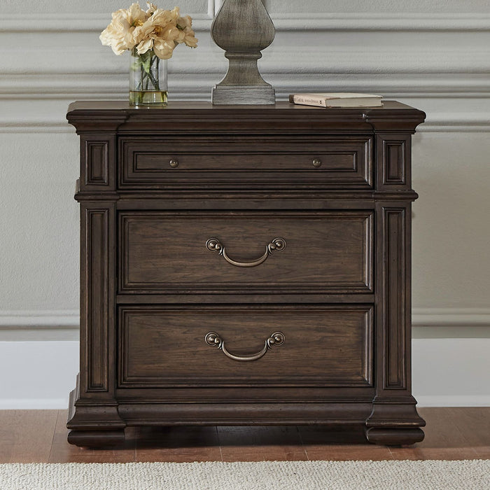 Providence Park - Nightstand With Charging Station - Chateau Brown – Nightstands w/ Charging Stations by Liberty Furniture at Furniture Wholesale Plus , Nashville furniture store