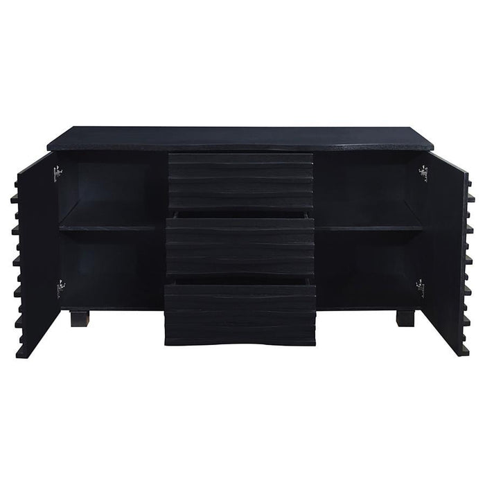 Stanton - 3-Drawer Sideboard Buffet Storage Cabinet - Black – Buffets by CoasterEssence at Furniture Wholesale Plus , Nashville furniture store