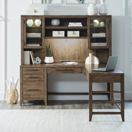 Shaker Lakes - Opt L Shaped Desk Set - Harvest Brown – 2 Piece Home Office Sets by Liberty Furniture at Furniture Wholesale Plus , Nashville furniture store