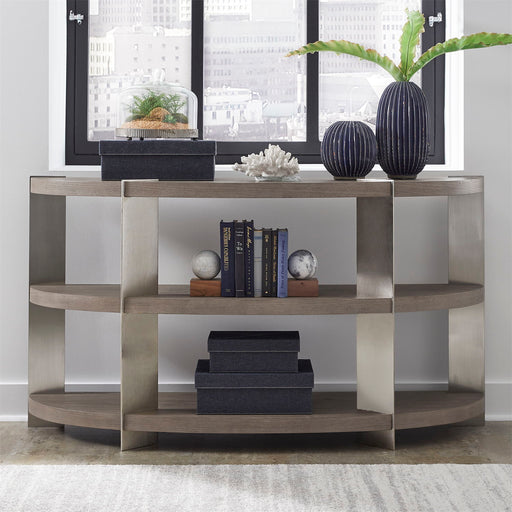 Harlow - Sofa Table - Sandstone & Satin Nickel – Sofa Tables by Liberty Furniture at Furniture Wholesale Plus , Nashville furniture store