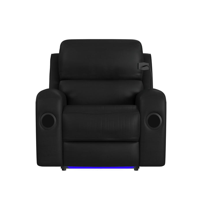 Euphora - P3 Power Glider Recliner With Heat Massage, Music, Ipad Holder With Wireless Charger, USB - Black – Glider Chairs by Elements International at Furniture Wholesale Plus , Nashville furniture store