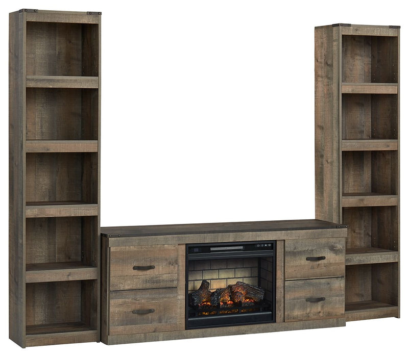 Trinell - 3-Piece Entertainment Center With Electric Fireplace - Brown – Entertainment Centers by Signature Design by Ashley® at Furniture Wholesale Plus , Nashville furniture store