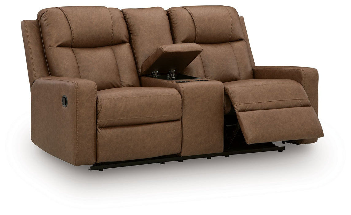 Mackmenville - Double Reclining Loveseat With Console – Reclining Loveseats by Benchcraft® at Furniture Wholesale Plus , Nashville furniture store