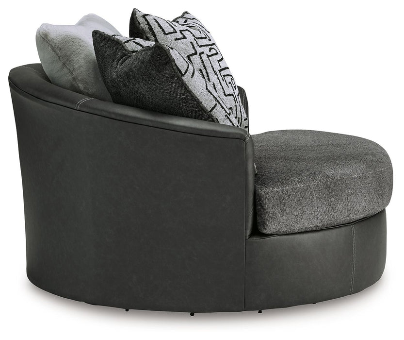 Brixley Pier - Graphite - Oversized Swivel Accent Chair - Premium Swivel Chairs from Benchcraft® - Just $668! Shop now at Furniture Wholesale Plus  We are the best furniture store in Nashville, Hendersonville, Goodlettsville, Madison, Antioch, Mount Juliet, Lebanon, Gallatin, Springfield, Murfreesboro, Franklin, Brentwood