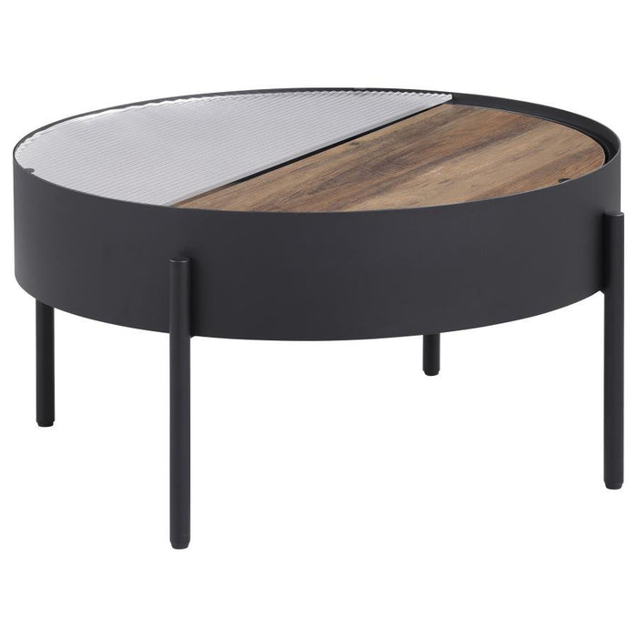 Ozella - Round Table With Hidden Storage Sandy – End Tables by Coaster Fine Furniture at Furniture Wholesale Plus , Nashville furniture store