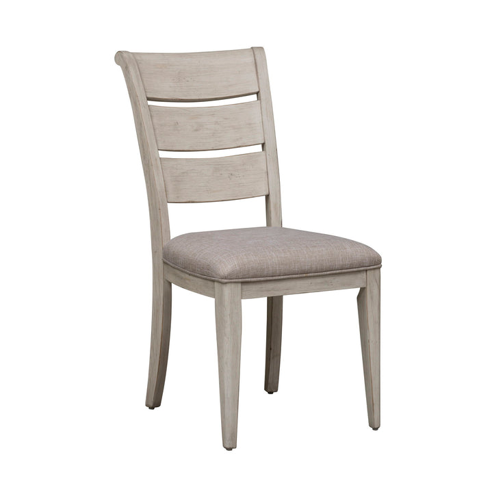 Farmhouse Reimagined - Ladder Back Upholstered Side Chair - Antique White / Chestnut Tops – Side Chairs by Liberty Furniture at Furniture Wholesale Plus , Nashville furniture store