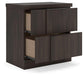 Shaehartin - Two Drawer Night Stand - Dark Brown – Nightstands w/ Charging Stations by Signature Design by Ashley® at Furniture Wholesale Plus , Nashville furniture store
