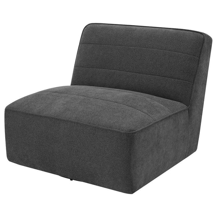 Cobie - Upholstered Armless Swivel Chair - Dark Charcoal – Swivel Chairs by Coaster Fine Furniture at Furniture Wholesale Plus , Nashville furniture store